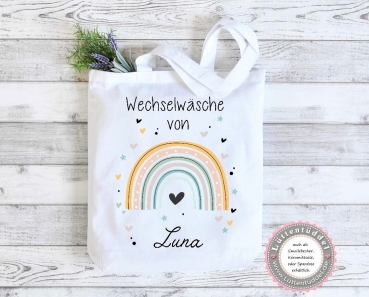 Preview: Spardose Keramik Regenbogen bunt personalisiert mit Name Kindergarten Geburt Taufe Kindergartenkind Einschulung Geburtstag von Lüttentüddel®